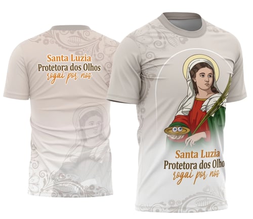 Camisa Religiosa Santa Luzia Religião