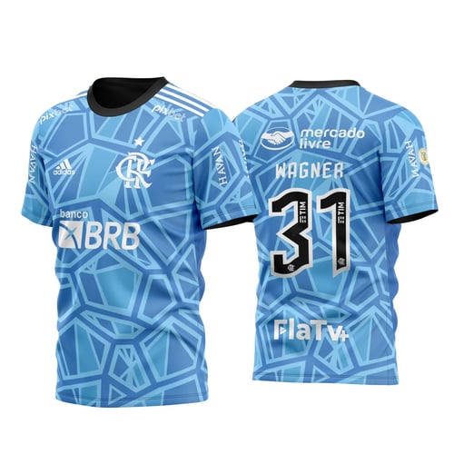Arte Camisa Flamengo Titular - Goleiro 2022 2023 azul - Camisas Personalizadas, Uniformes De Time, Camisas De Futebol, Camisas De Time, Sublimação Em Camisas, Personalização De Uniformes, Estampas Em Camisas, Camisas Para Eventos, Camisas Para Empresas, Camisas Promocionais, Uniformes Esportivos, Camisas De Torcedor, Sublimação Em Tecido