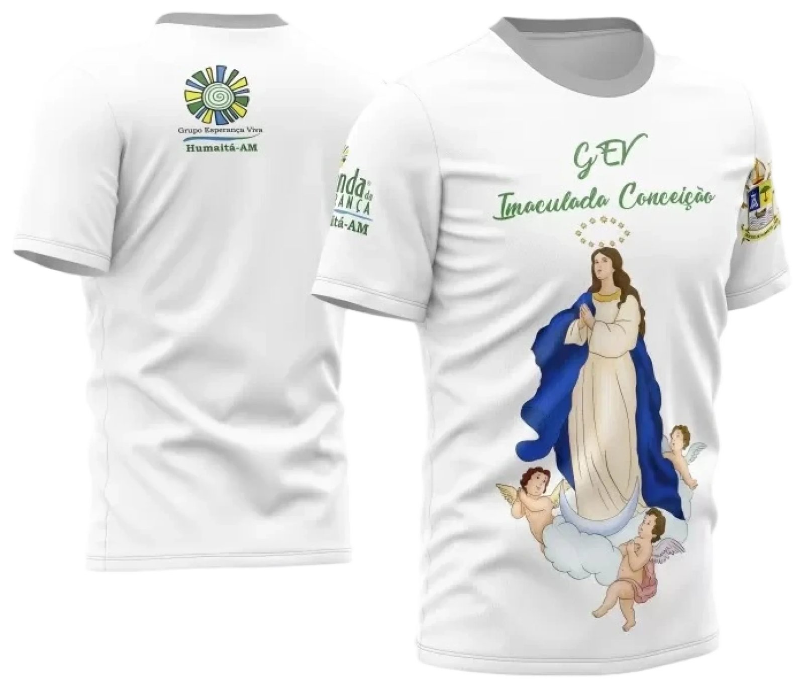 Arte Camisa Imaculada Conceição Branca
