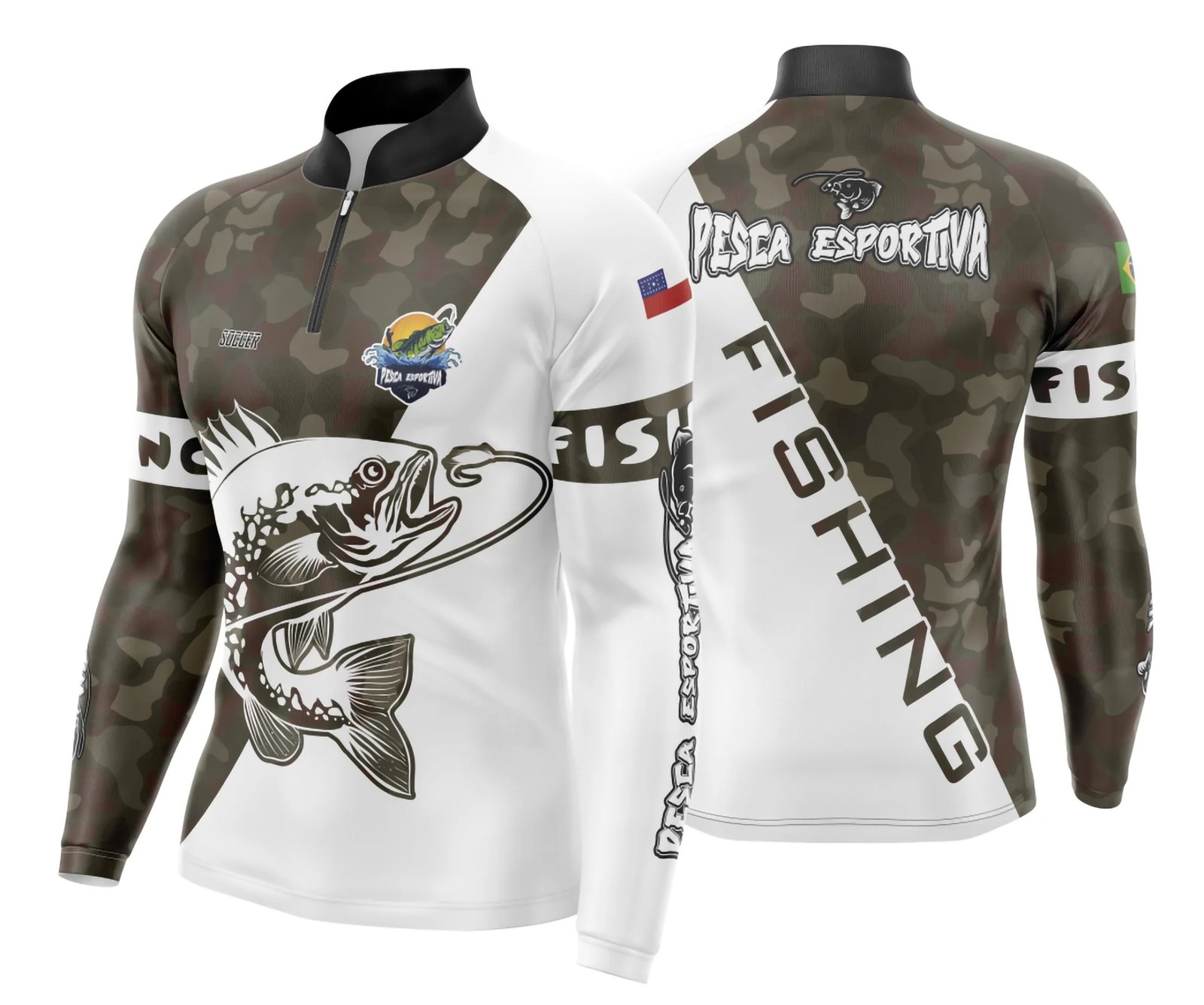 Arte Camisa Pesca Fishing Camuflagem