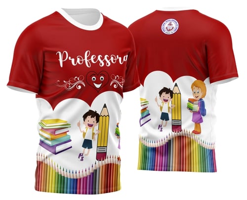Arte Camisa Professora Crianças Lapis Vermelha