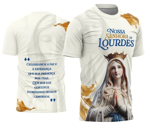 Arte Camisa Religiosa Nossa Senhora de Lourdes - 0001 - Religião
