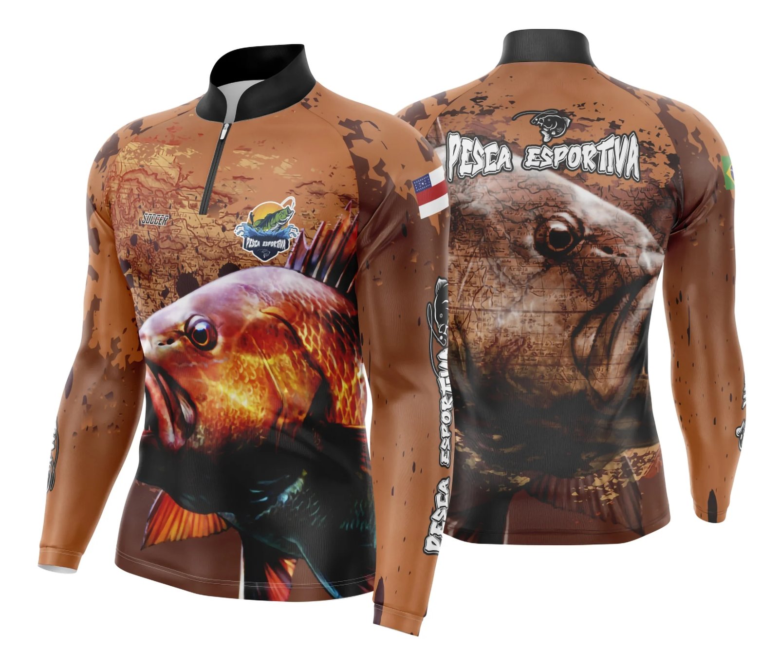 Arte Estampa Camisa De Pesca Esportiva Modelo 25