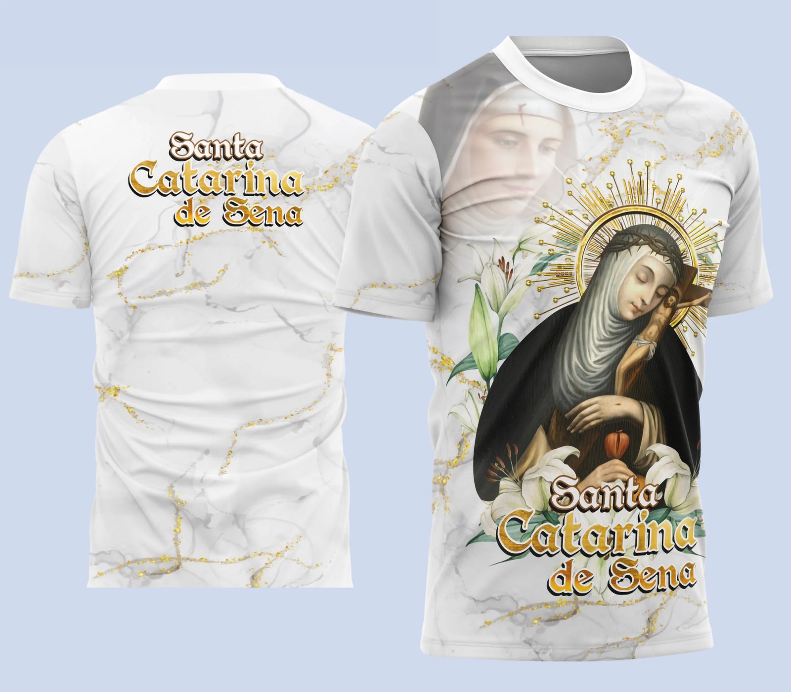 Arte Estampa Camisa de Religião - Santa Catarina de Sena