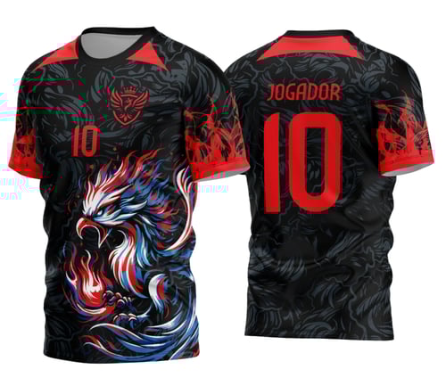 Arte Estampa Camisa Interclasse Fênix Degrade Vermelha