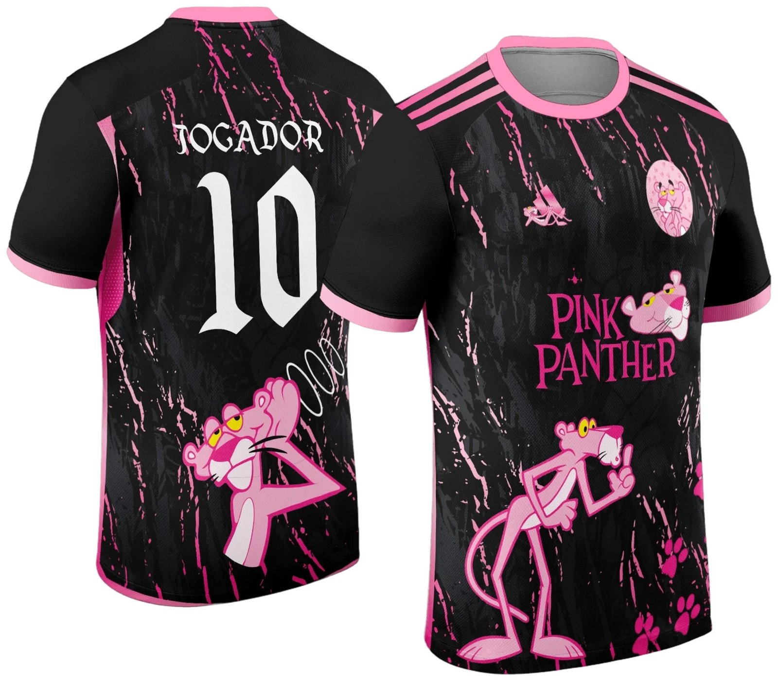 Arte Estampa Camisa Interclasse Pantera Cor de Rosa Desenho 2024