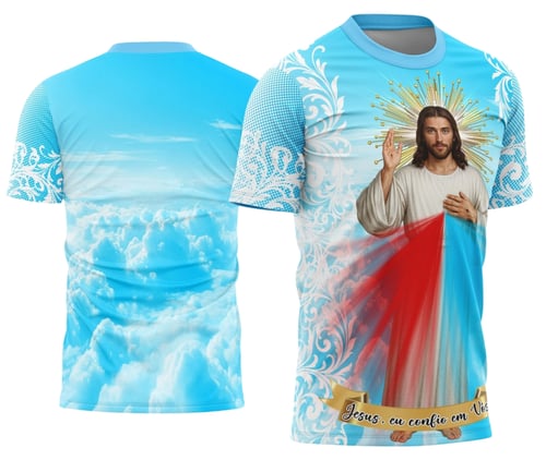 Arte Estampa Camisa de Religião - Jesus, eu confio em vós!