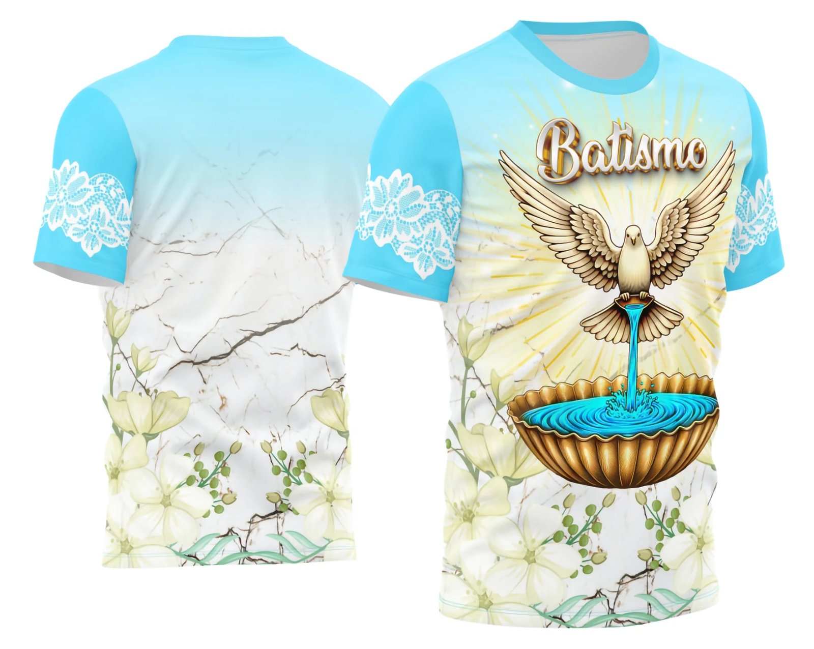 Arte Estampa Camisa Religião 2026 - Batismo - Batizado
