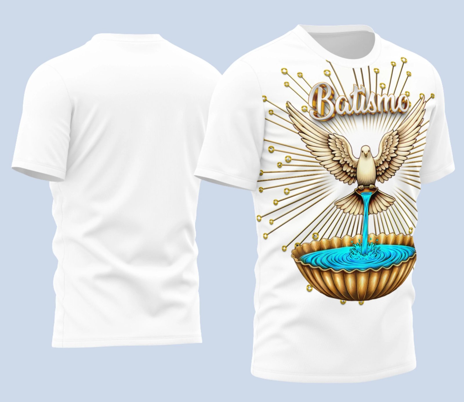 Arte Estampa Camisa Religião 2026 - Batismo - Batizado