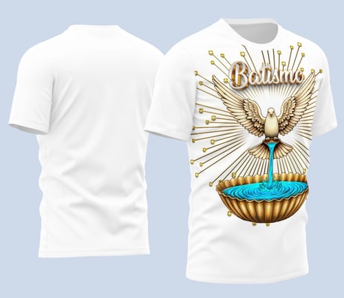 Arte Estampa Camisa Religião 2026 - Batismo - Batizado
