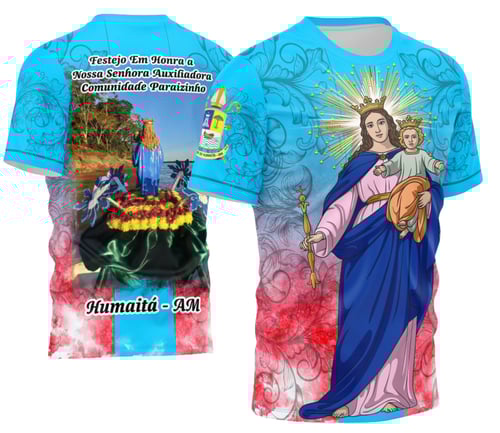 Arte Camisa Nossa Senhora Auxiliadora - Religião