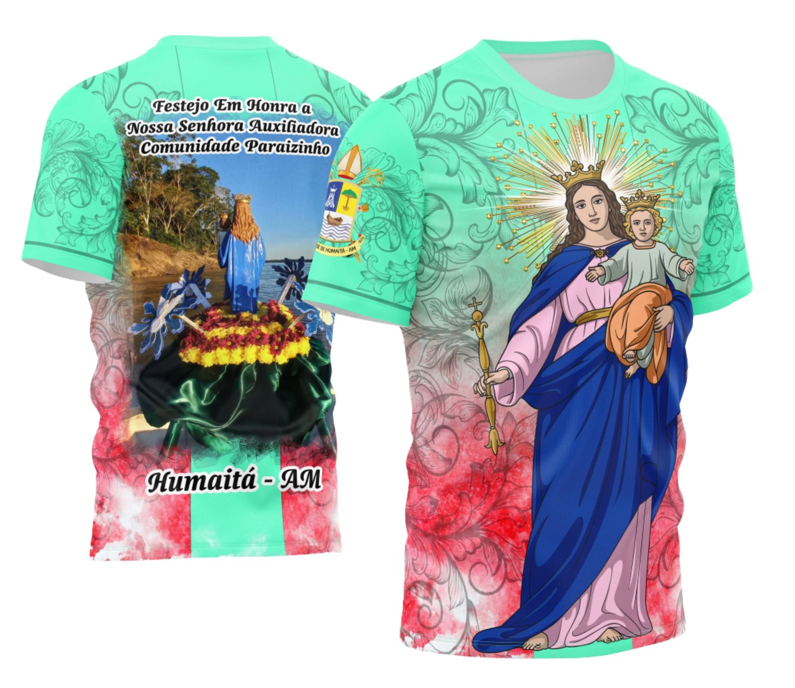Arte Camisa Nossa Senhora Auxiliadora - Religião