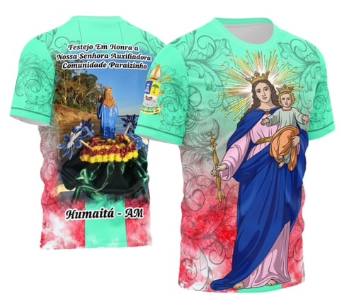 Arte Camisa Nossa Senhora Auxiliadora - Religião