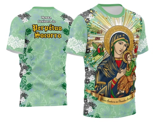 Arte Estampa Camisa Religião 2026 - Nossa Senhora do Perpétuo Socorro