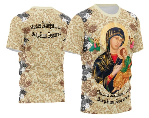 Arte Estampa Camisa Religião 2026 - Nossa Senhora do Perpétuo Socorro