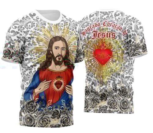 Arte Estampa Camisa Religião 2026 - Sagrado Coração de Jesus
