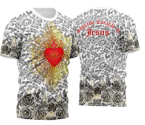 Arte Estampa Camisa Religião 2026 - Sagrado Coração de Jesus