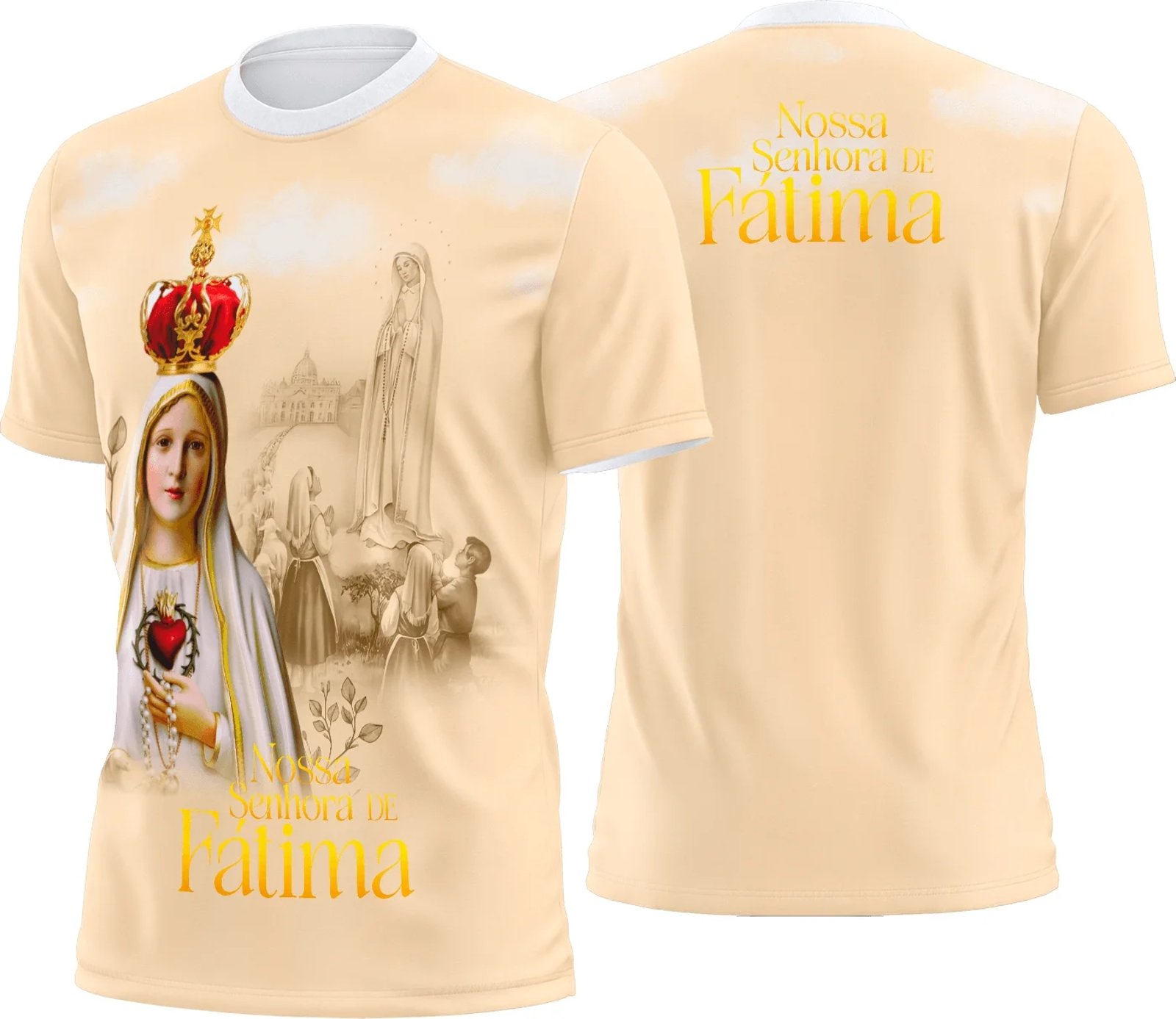 Arte Estampa Camisa Religião Nossa Senhora de Fátima 2025
