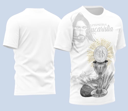 Arte Estampa Camisa Religião - Primeira Eucaristia 2025