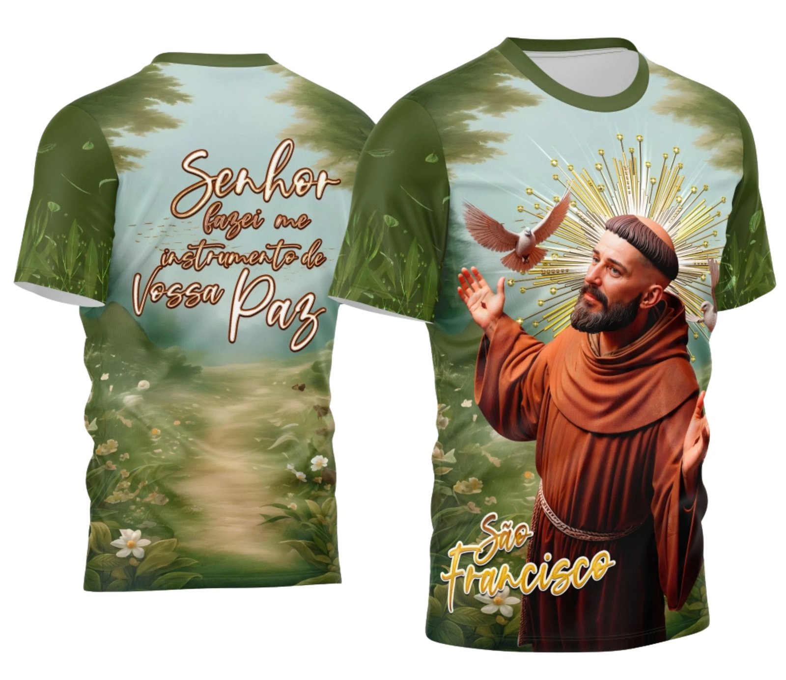 Arte Camisa São Francisco de Assis 2026 Religião