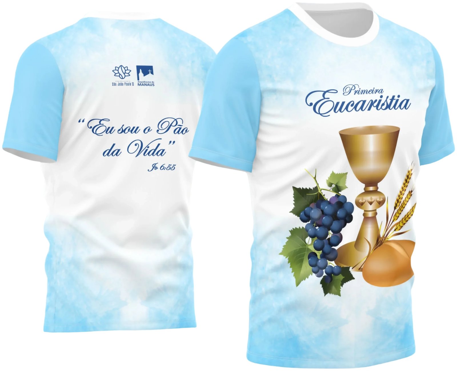 Arte Camisa Primeira Eucaristia Comunhão - Religião