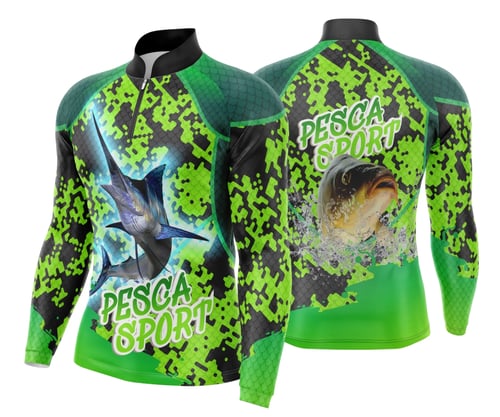Arte Template Camisa De Pesca Esportiva