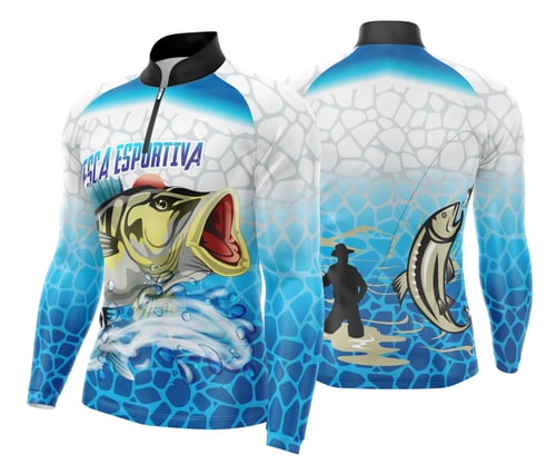 Arte Template Camisa De Pesca Esportiva