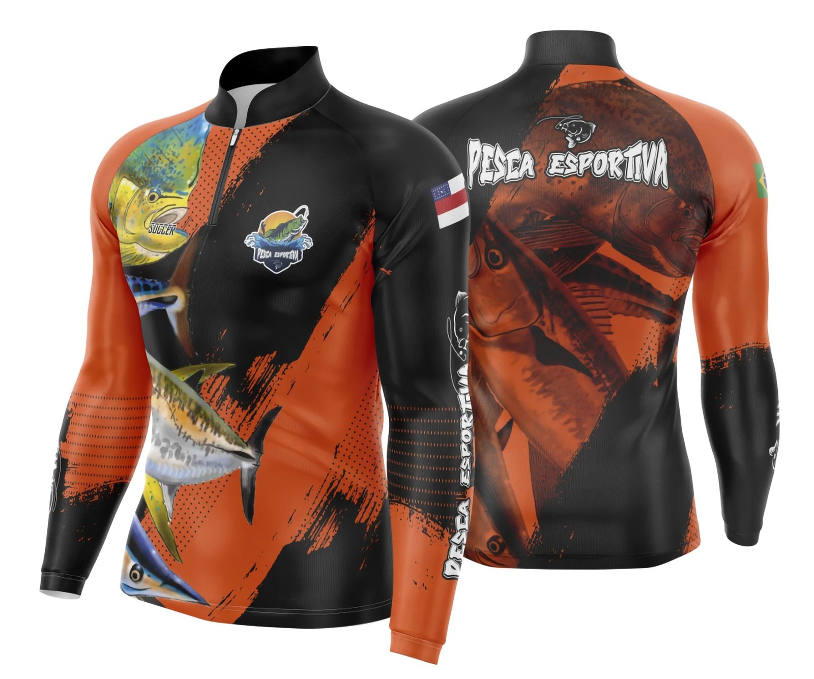 Arte Template Camisa De Pesca Esportiva Modelo 01