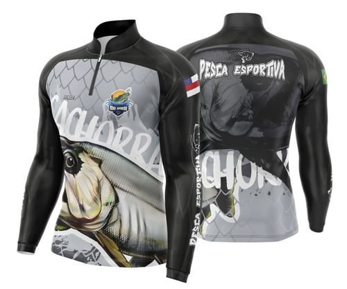 Arte Template Camisa De Pesca Esportiva Modelo 02
