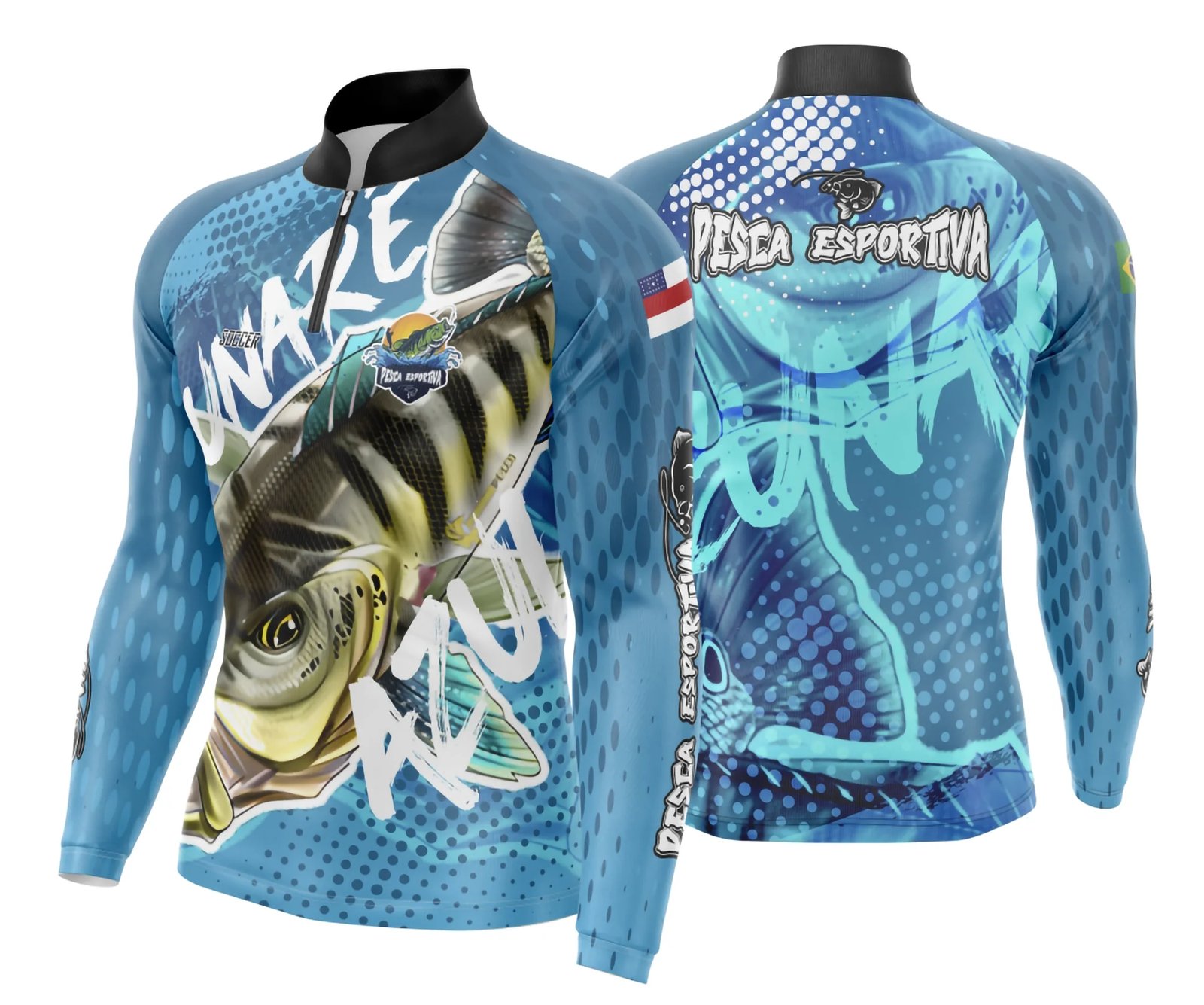 Arte Template Camisa De Pesca Esportiva Modelo 04