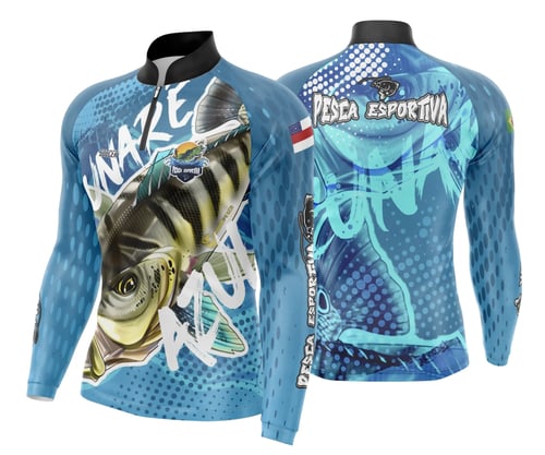 Arte Template Camisa De Pesca Esportiva Modelo 04