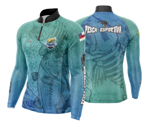 Arte Template Camisa De Pesca Esportiva Modelo 05