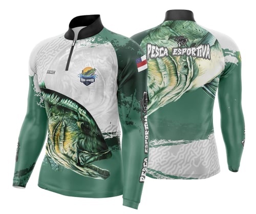 Arte Template Camisa De Pesca Esportiva Modelo 07