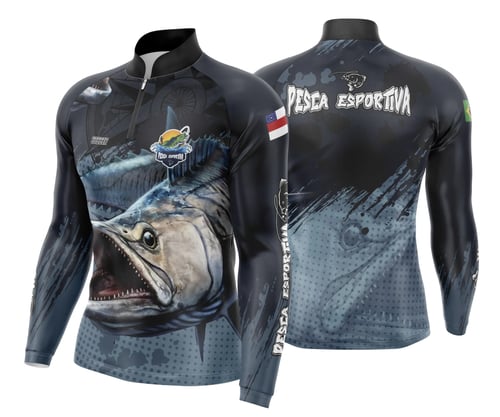 Arte Template Camisa De Pesca Esportiva Modelo 08