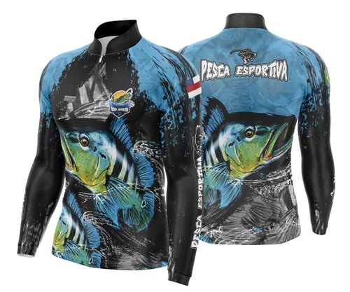 Arte Template Camisa De Pesca Esportiva Modelo 09