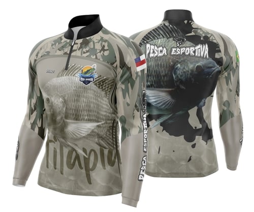 Arte Template Camisa De Pesca Esportiva Modelo 11