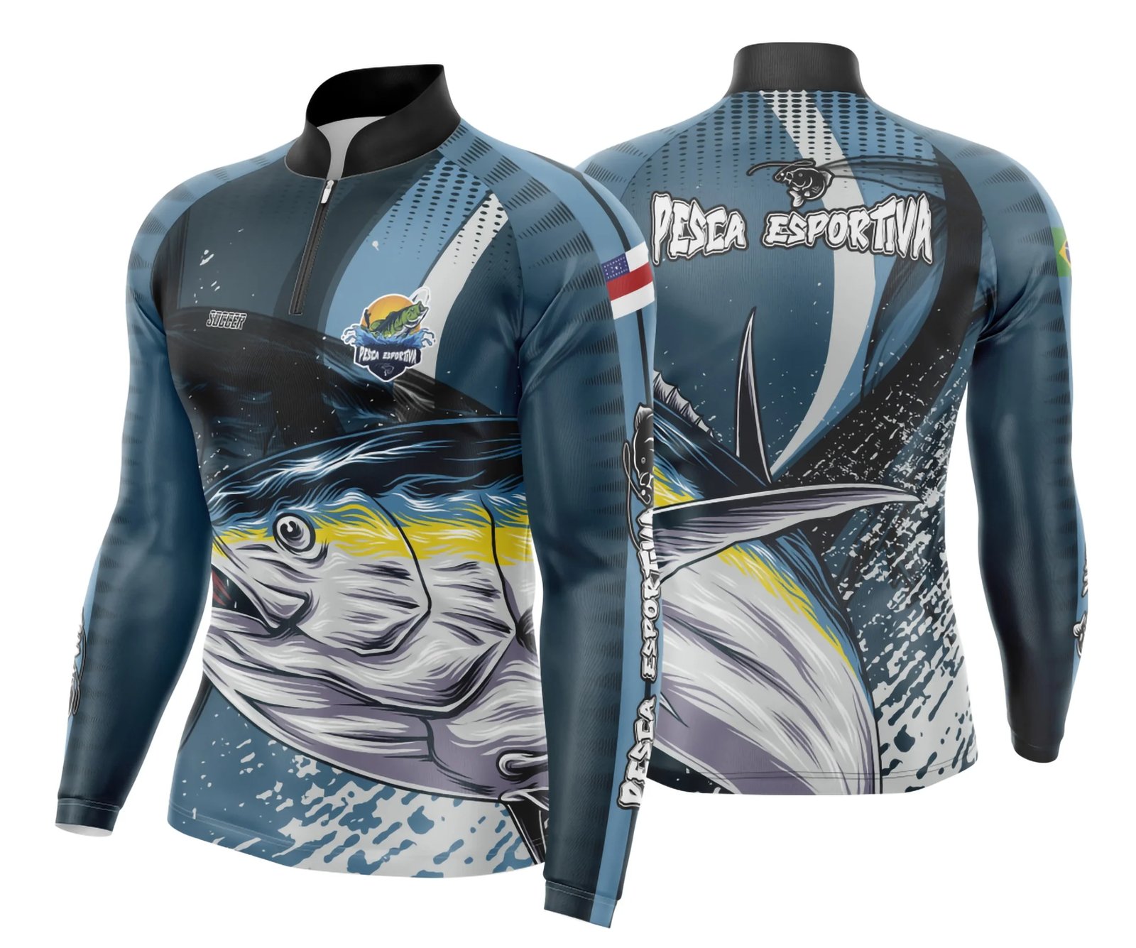 Arte Template Camisa De Pesca Esportiva Modelo 16