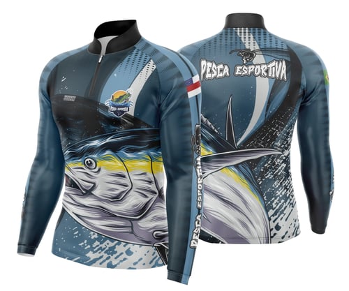 Arte Template Camisa De Pesca Esportiva Modelo 16