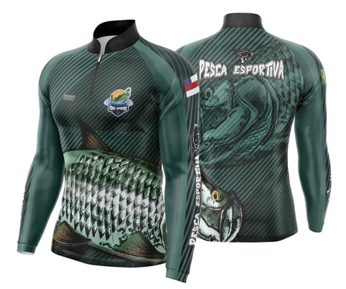 Arte Template Camisa De Pesca Esportiva Modelo 20