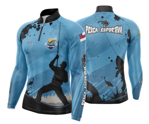 Arte Template Camisa De Pesca Esportiva Modelo 25