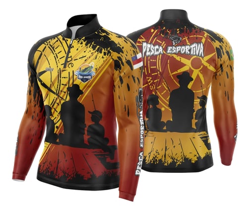 Arte Template Camisa De Pesca Esportiva Modelo 27