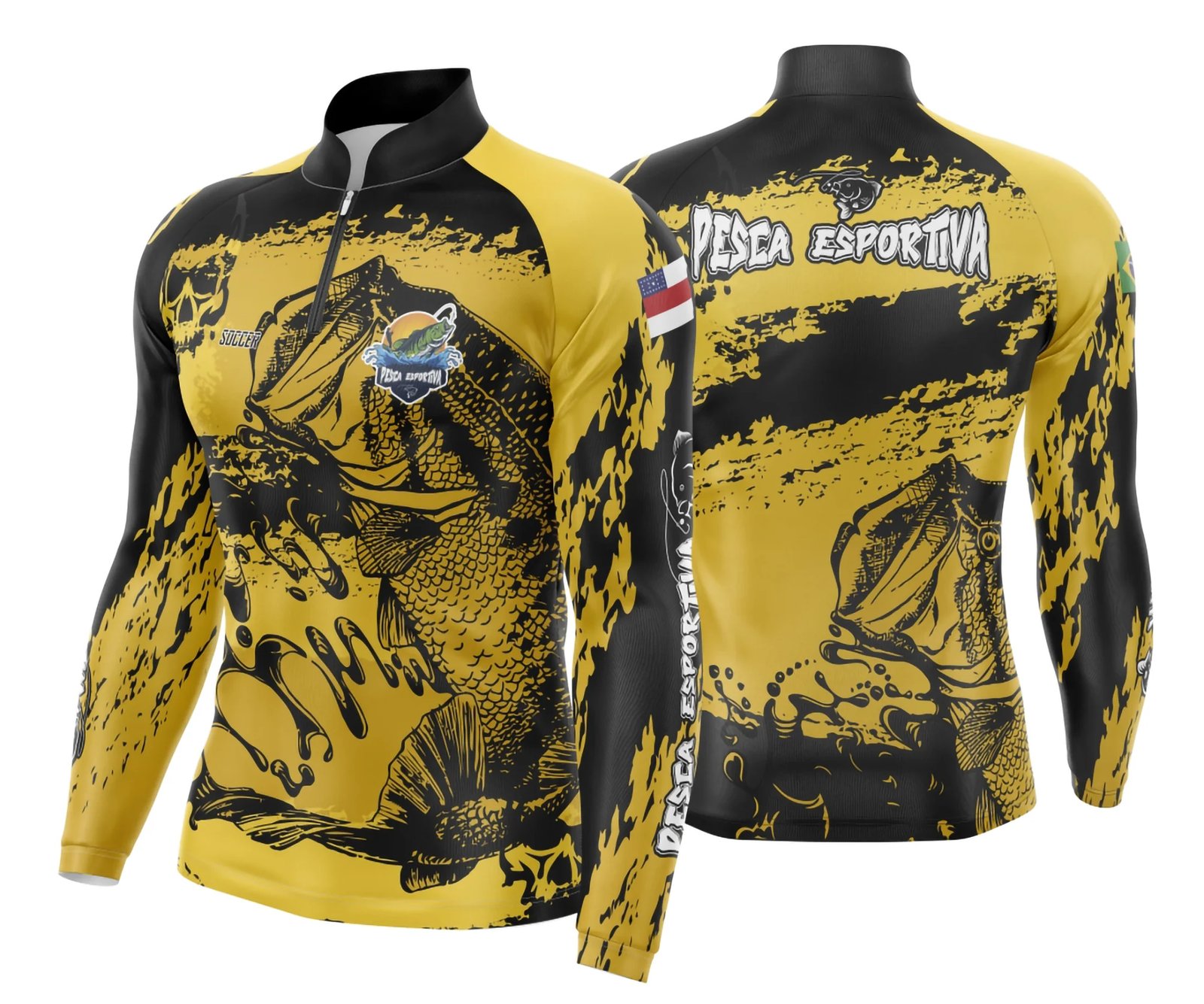 Arte Template Camisa De Pesca Esportiva Modelo 28