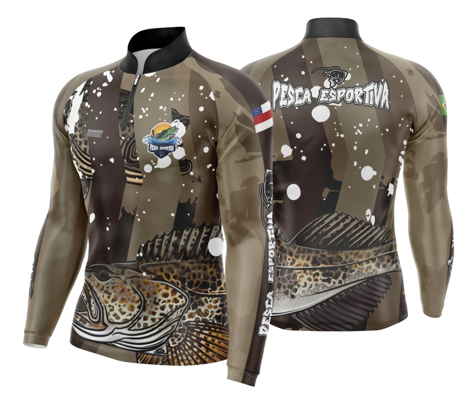 Arte Template Camisa De Pesca Esportiva Modelo 30