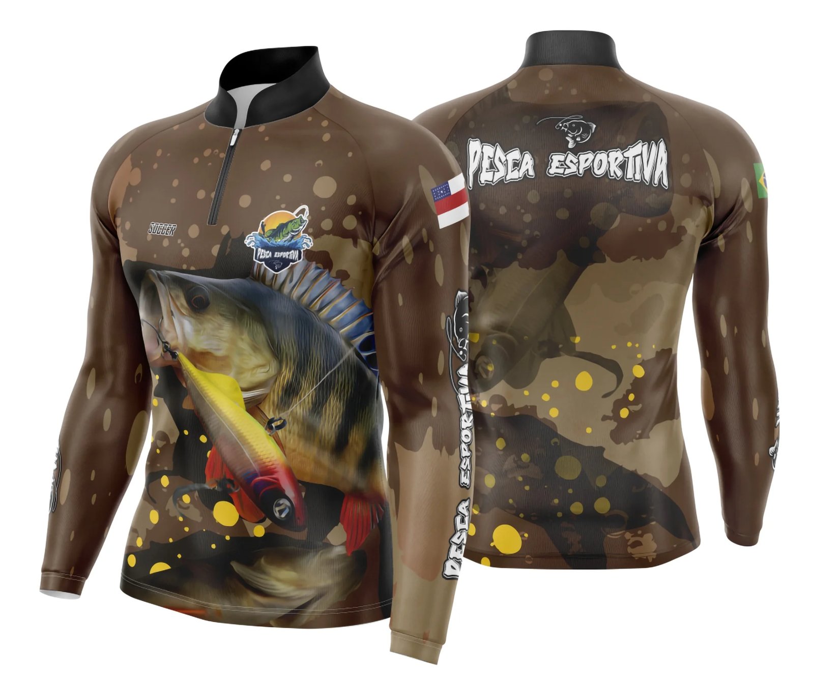 Arte Template Camisa De Pesca Esportiva Modelo 31