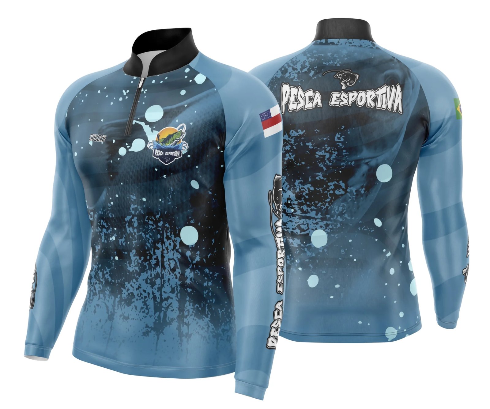 Arte Template Camisa De Pesca Esportiva Modelo 32