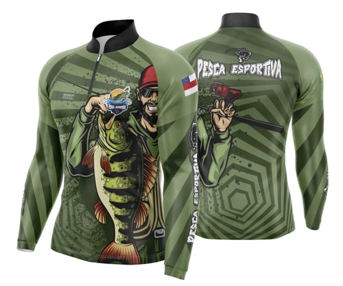 Arte Template Camisa De Pesca Esportiva Modelo 33