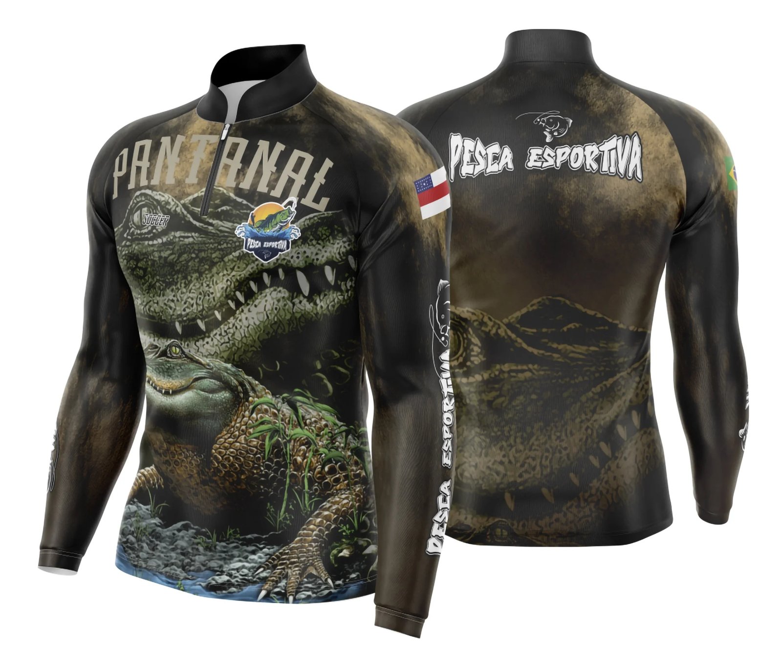 Arte Template Camisa De Pesca Esportiva Modelo 34