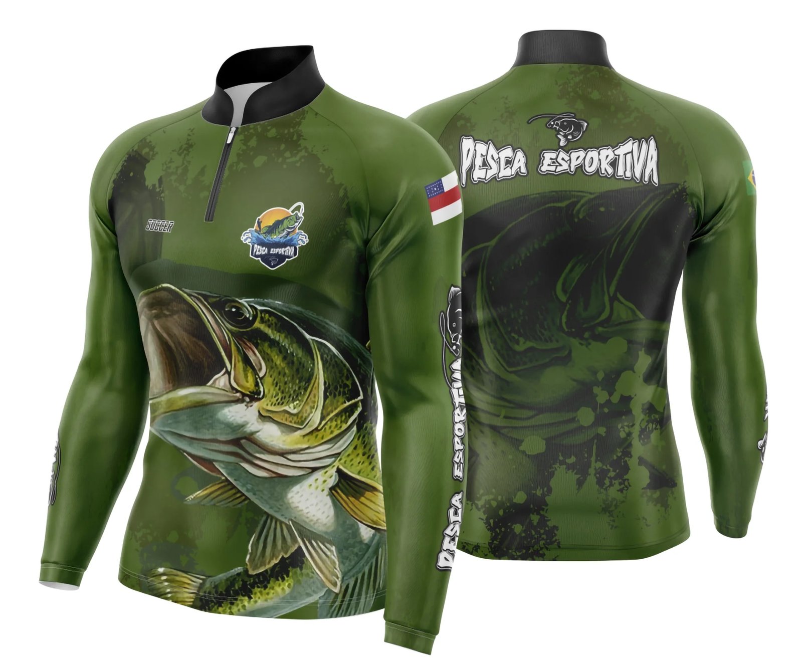Arte Template Camisa De Pesca Esportiva Modelo 35