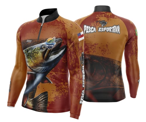 Arte Template Camisa De Pesca Esportiva Modelo 36
