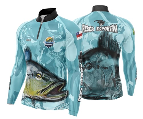 Arte Template Camisa De Pesca Esportiva Modelo 37